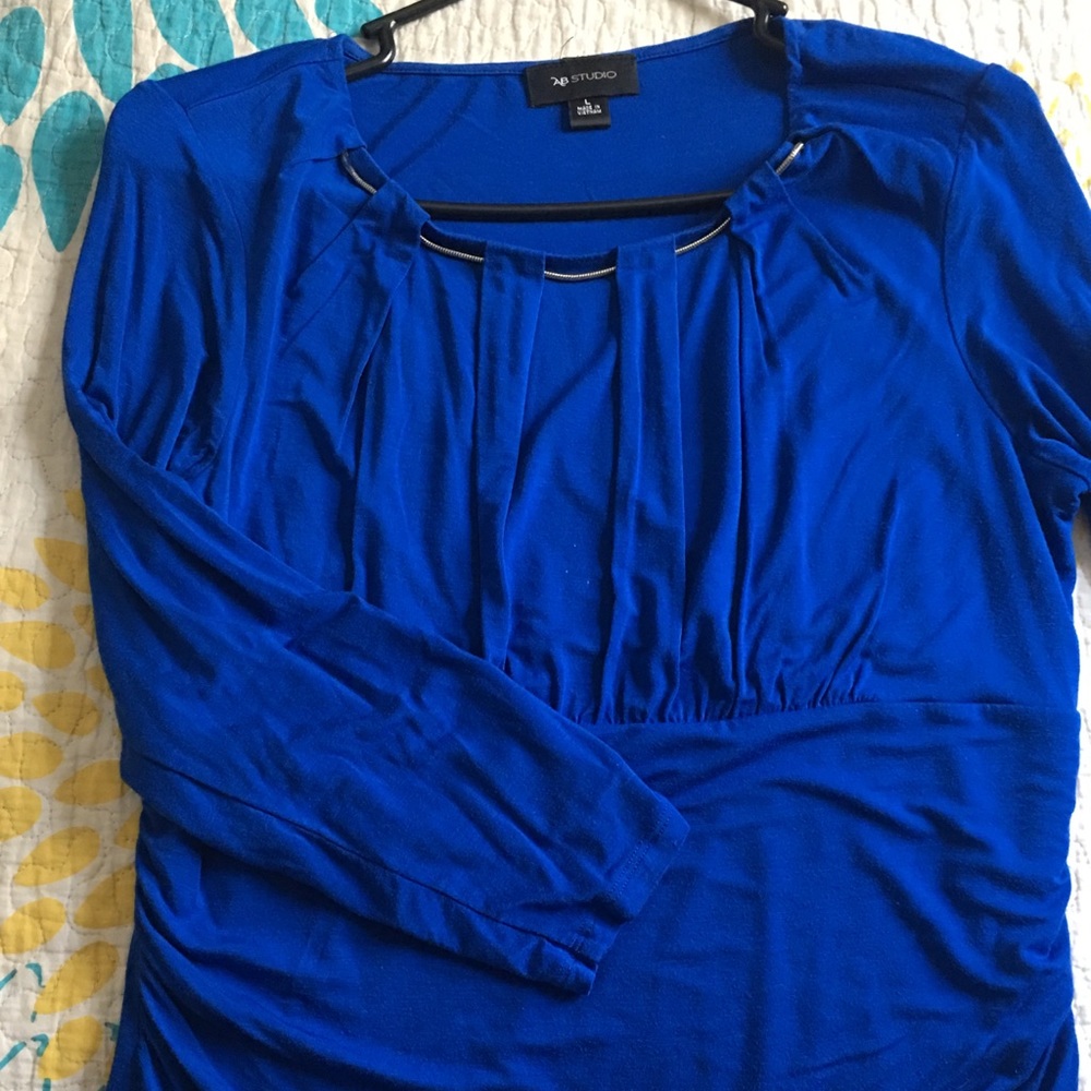 Royal Blue dressy embellished top- sz L